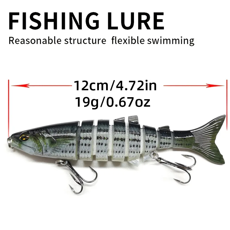 Juego de Señuelos de pesca Wobblers, pececillo biónico articulado, cebo duro Artificial, aparejos de pesca, Swimbait, Kit de señuelos con caja, 3 uds. - imagen 4