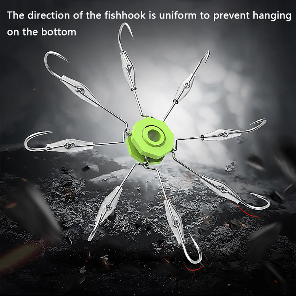 Anzuelos de acero al carbono para pesca de carpa, anzuelos de 6/8 garras para cebo cuadrado, anzuelos de calamar, accesorios de aparejos - imagen 4