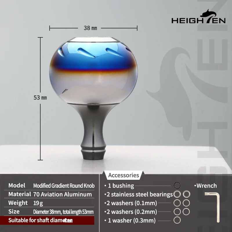 Actualización del perilla del mango del carrete giratorio HEIGHTEN HTEN: punta de goteo de aluminio aeroespacial con agarre único degradado para carretes de pesca - imagen 4