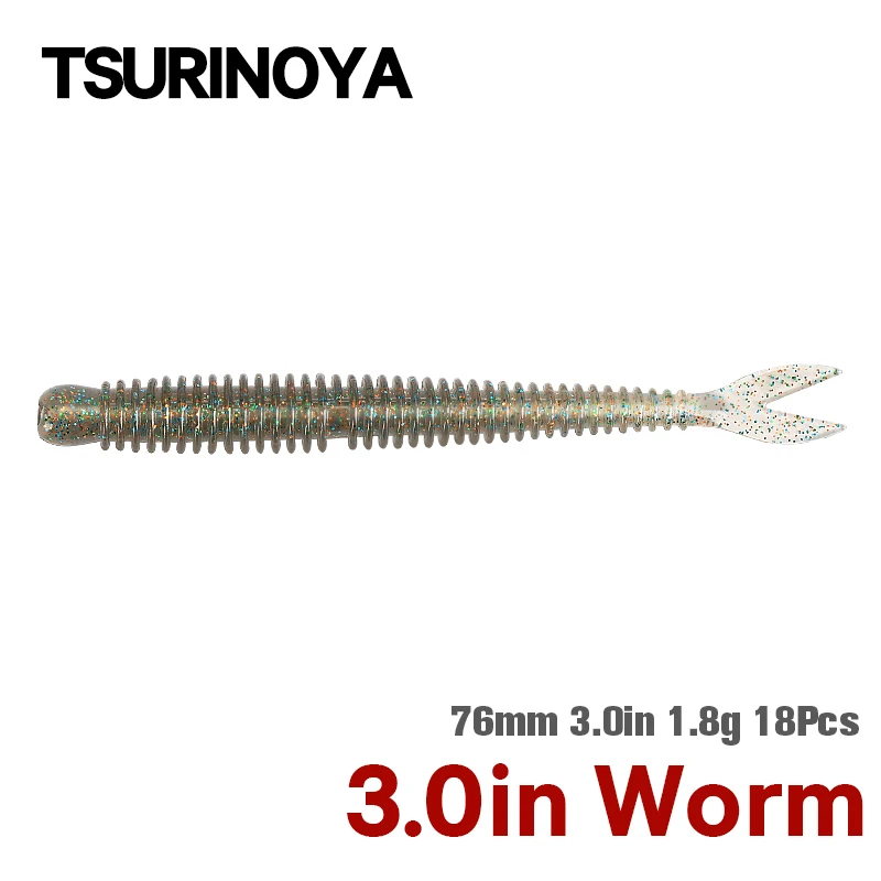 TSURINOYA Soft Worm FLAME vinilo X-Tail para wacky rig