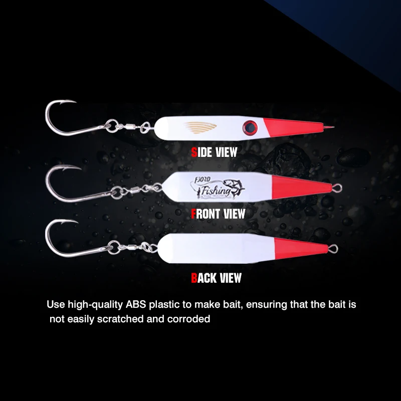 FJORD-cebo tipo lápiz, 42g, 55g, 84g, aguja, tapón para superficie de la nariz, pesca de curricán, brillo nocturno duro, Swimbait de agua salada, artículos de señuelos de atún marino - imagen 5