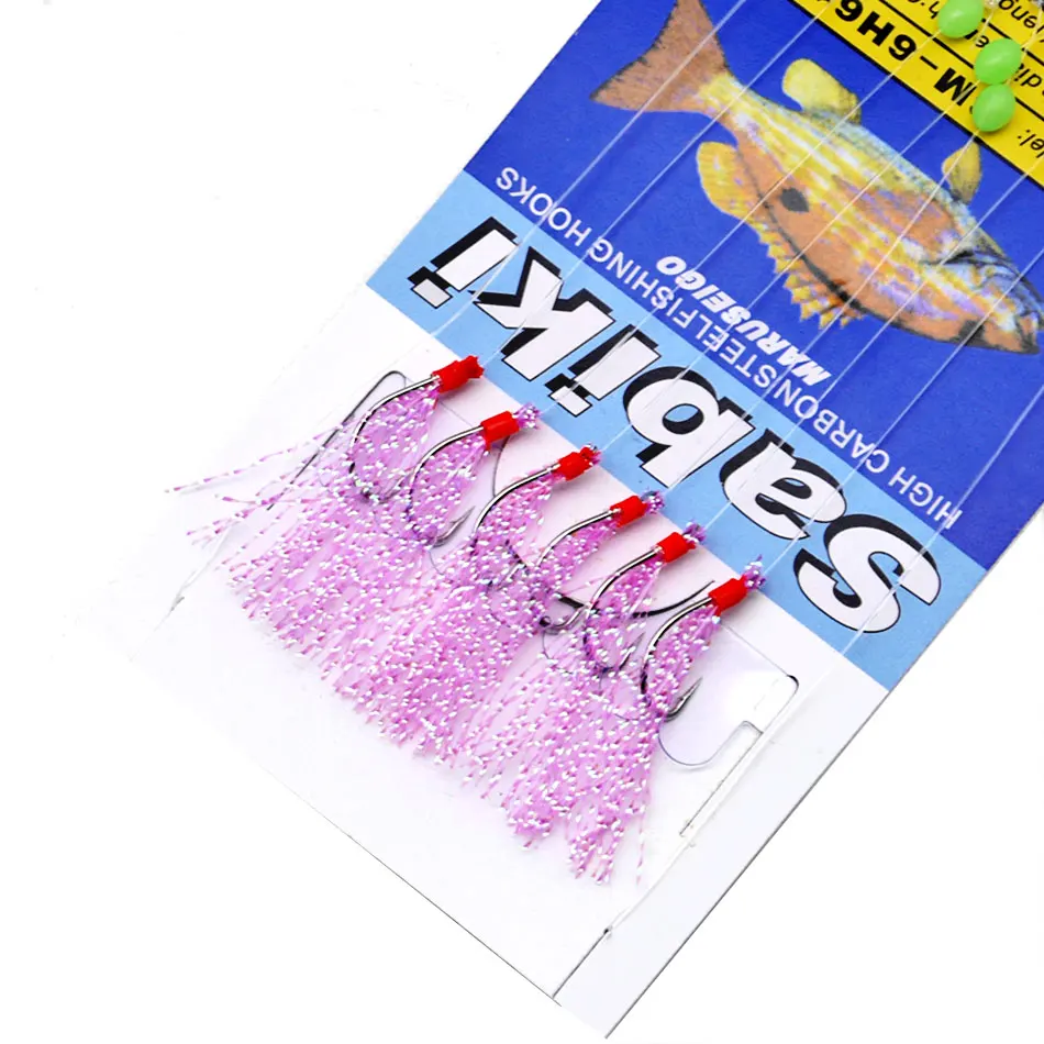 JYJ 1 bolsa de anzuelos para aparejos giratorios, plantillas de cebo, anzuelo de cuerda de pesca sabiki, anzuelo de aparejo con 6 brazos para cebo de salmón y caballa - imagen 5
