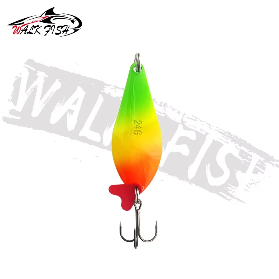 Cuchara giratoria WALK FISH para trucha – Núcleo rojo con lentejuelas, 3 anzuelos - imagen 3