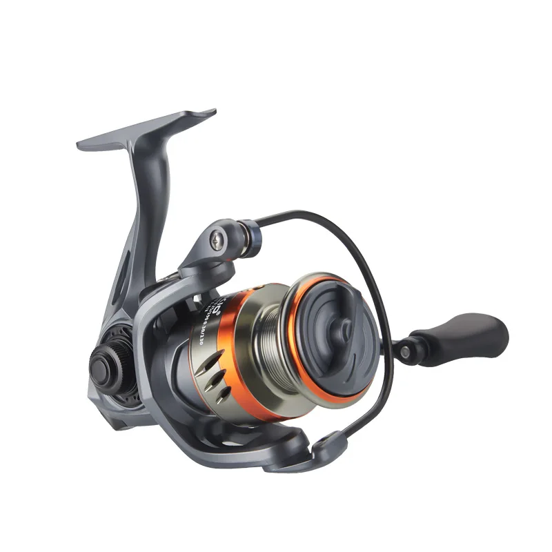 DEUKIO Carrete spinning sin huecos – Relación 5,2:1, 12kg arrastre