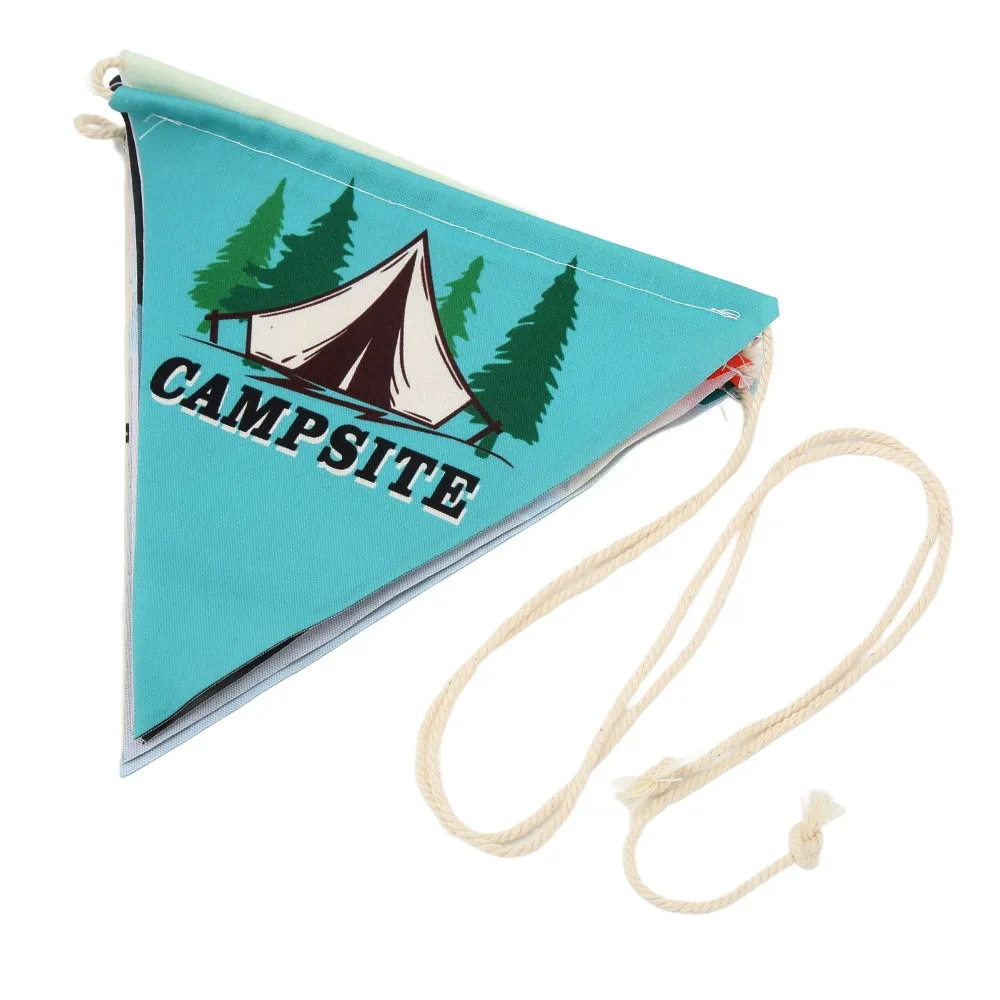 10 unids/set 3 metros cuerda de Camping bandera 10 piezas conjunto poliéster-algodón tela banderín banderín decoración decoraciones de fiesta