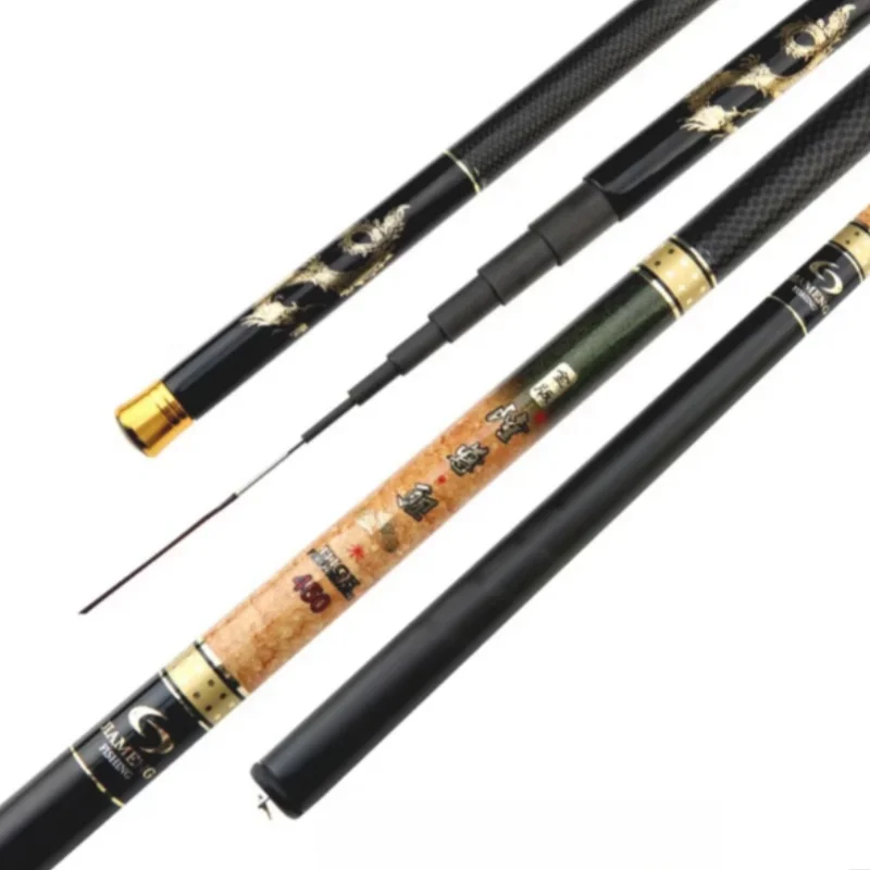 Caña de pescar dura súper ligera de 3,6 M-7,2 M, caña de pescar retráctil de carbono, caña de pescar de carpa turística, caña de pescar de agua dulce - imagen 2
