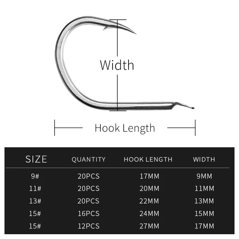 ALLBLUE-anzuelo de plantilla de Metal, cuchara de Jigging para agua salada, acero rico en carbono, anzuelo de gusano suave pequeño 9 # -17 # - imagen 2