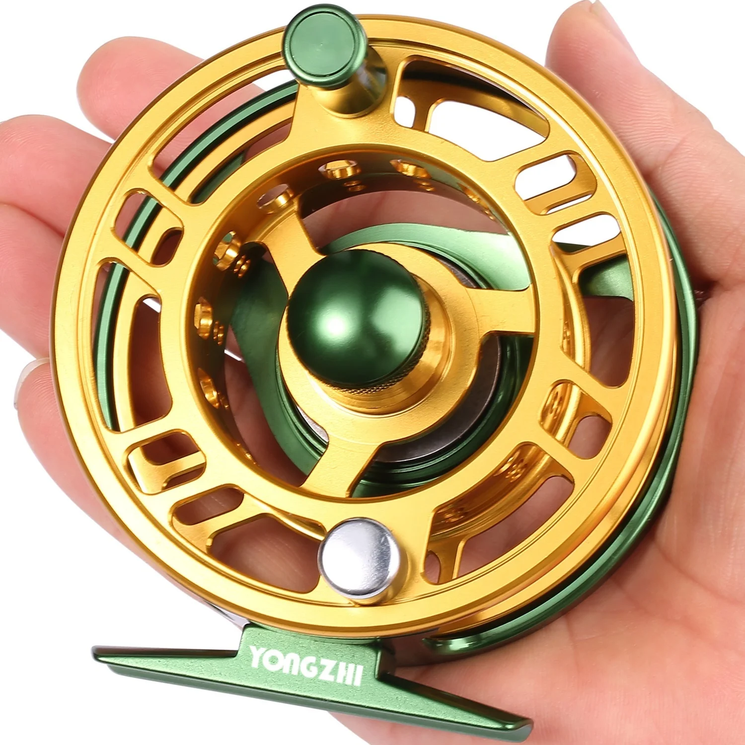 Sougayilang-carrete de pesca con mosca de aluminio, peso ligero, 5/6WT, grande, cambia a mano - imagen 2