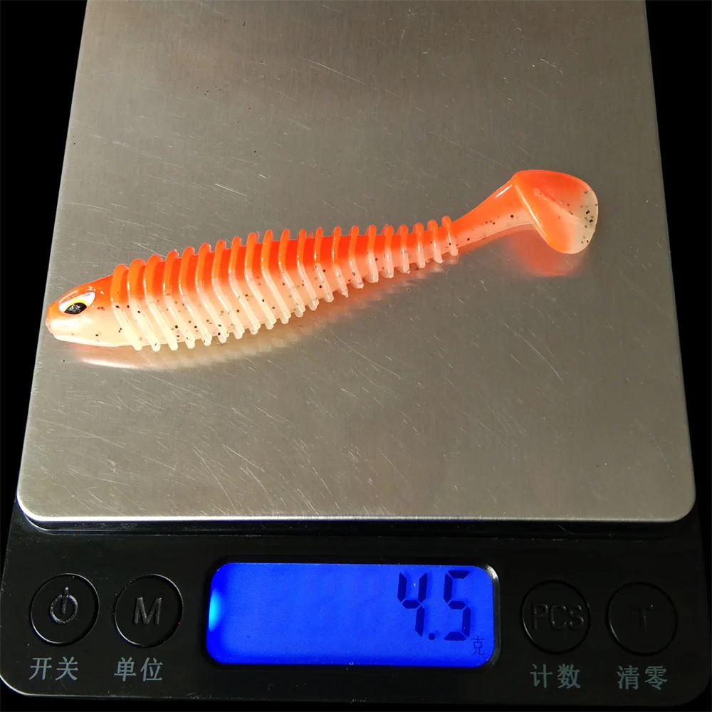 Swolfy-SEÑUELOS blandos para Pesca de 20 piezas, aparejos de Pesca isca shad, swimbaits blandos, cebos de Pesca con mosca, cebo de silicona, 9cm, 4,5g - imagen 5