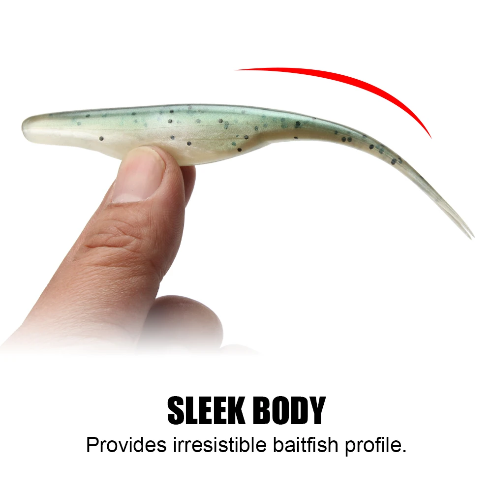 Spinpoler Jerk Minnow cebo suave señuelo de pesca cola ligeramente dividida 5 "Baitfish silicona Artificial Swimbait aparejos de pesca equipados - imagen 4