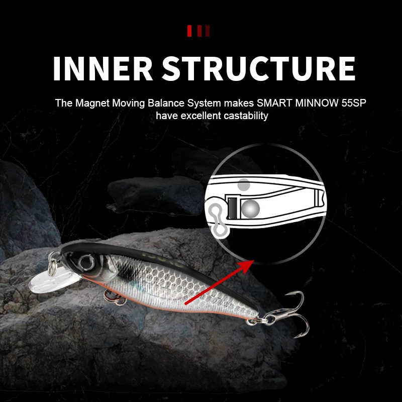 FJORD 55mm 4g Minnow Señuelos de Pesca cebos en el mar plomos señuelo de pesca duros nuevo 2024 equipo cebos artificiales - imagen 3