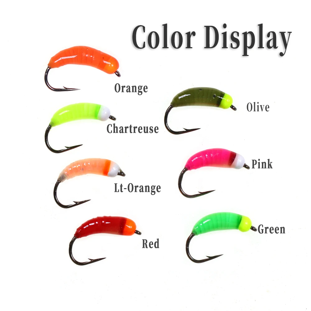 Wifreo-cabeza luminosa de cuentas de tungsteno, señuelo UV epoxi de hundimiento rápido, gusano, Mosca, trucha, pesca de insectos, 8 unidades - imagen 3