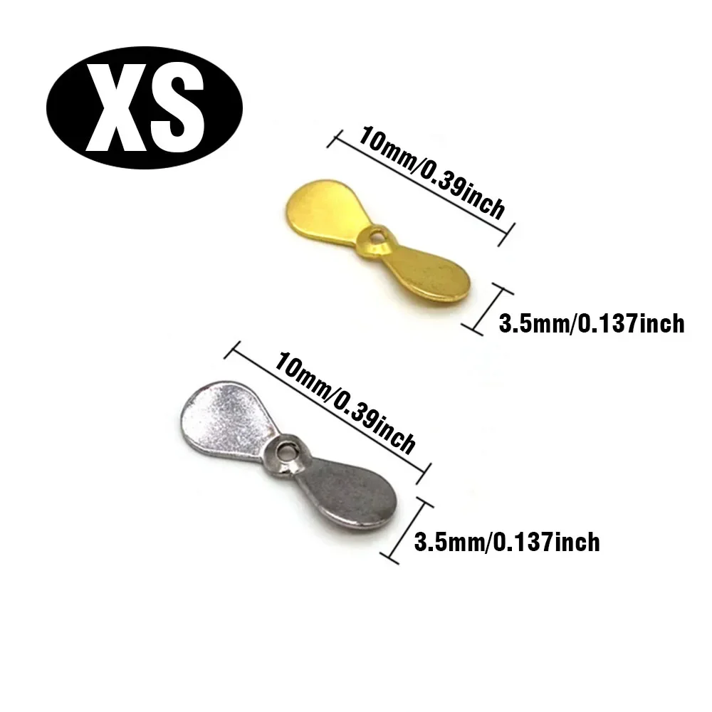 MNFT 20 piezas hoja de hélice de pesca dorada/plateada, señuelos gruesos de agua salada, fabricación de pesca resistente DIY de 10mm/14mm - imagen 3