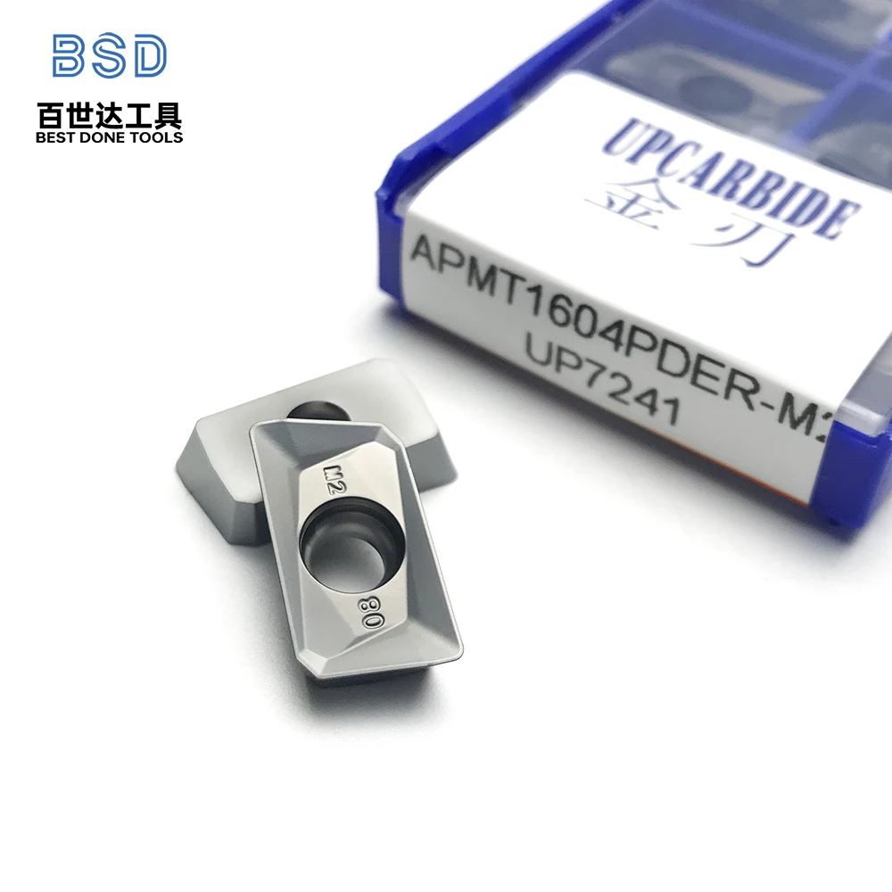 Insertos de fresado de carburo recubiertos CVD | APMT1604PDER-M2 para fresado de hombros con súper acabado | Listo CNC para aluminio y aleación - imagen 2