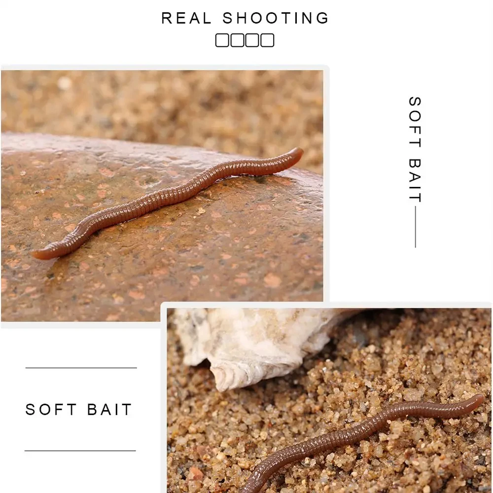 30 7,5 cm lombriz de tierra cebos de pescado blandos de silicona cebos de peces artificiales sangre insecto pescado fragancia carpa accesorios de pesca al aire libre - imagen 4