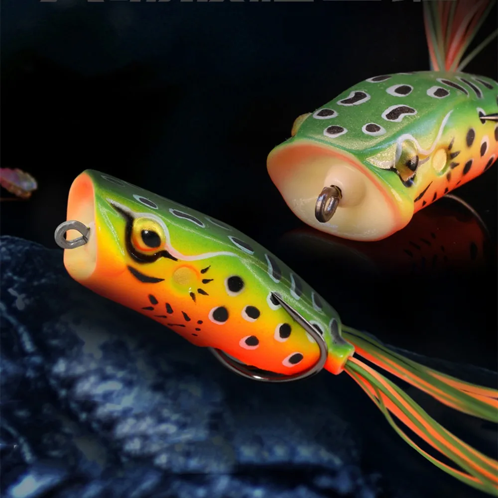 Señuelo rana topwater realista – Cebo vinilo flotante para black bass - imagen 4