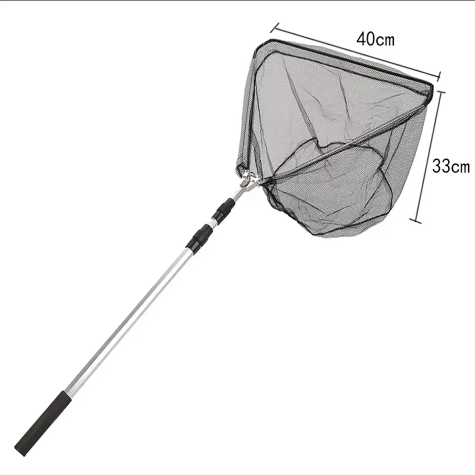 Material triangular de carbono portátil, red de pesca con mosca plegable, mango de mano de aterrizaje, aparejos de pesca, herramienta, accesorio, red de mano - imagen 5