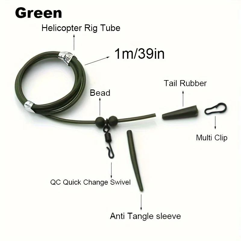 Equipo de aparejo de helicóptero para pesca de carpa, giratorios de cambio rápido para pesca de basura, accesorios de pesca, Kit de accesorios de pesca de carpa - imagen 5