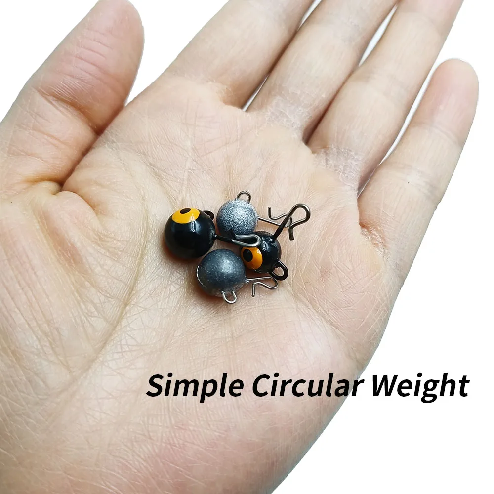 Plomo de peso de pesca, bola redonda, cabezal de anzuelo, configuración rápida de pesas de pesca para anzuelos, accesorios de aparejos, 5 uds. - imagen 5