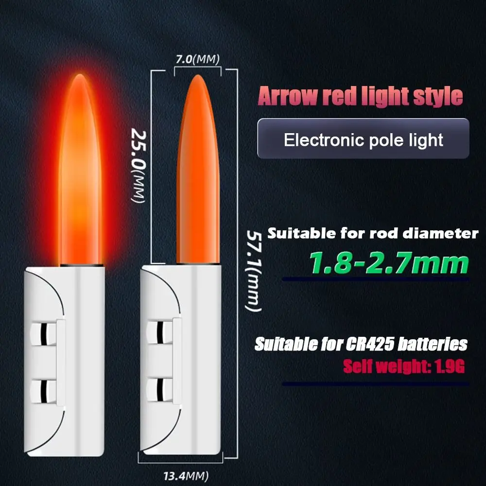 Flotador útil con batería 425, luz fluorescente oscura nocturna, alarma de mordida, barra luminosa, punta de caña de pescar - imagen 4