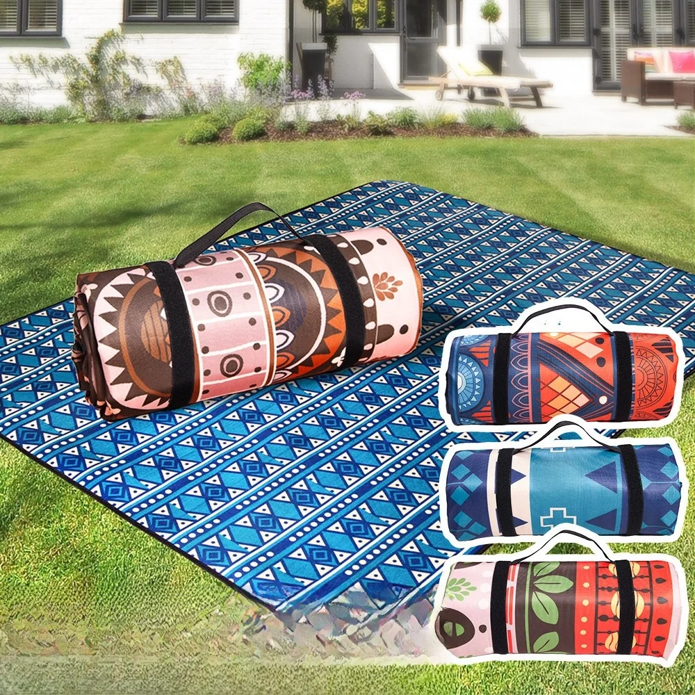 Estera de Picnic con estampado Vintage creativo, estera impermeable resistente al desgaste para exteriores, estera de Camping gruesa plegable para uso en exteriores - imagen 2