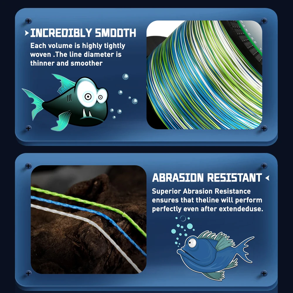 ZUKIBO-sedal de PE multifilamento de 3000M, sedal de pesca trenzado de 4 hebras, 1000M, 4X tejidos, sedal de pesca de carpa súper fuerte de Japón, agua salada - imagen 5