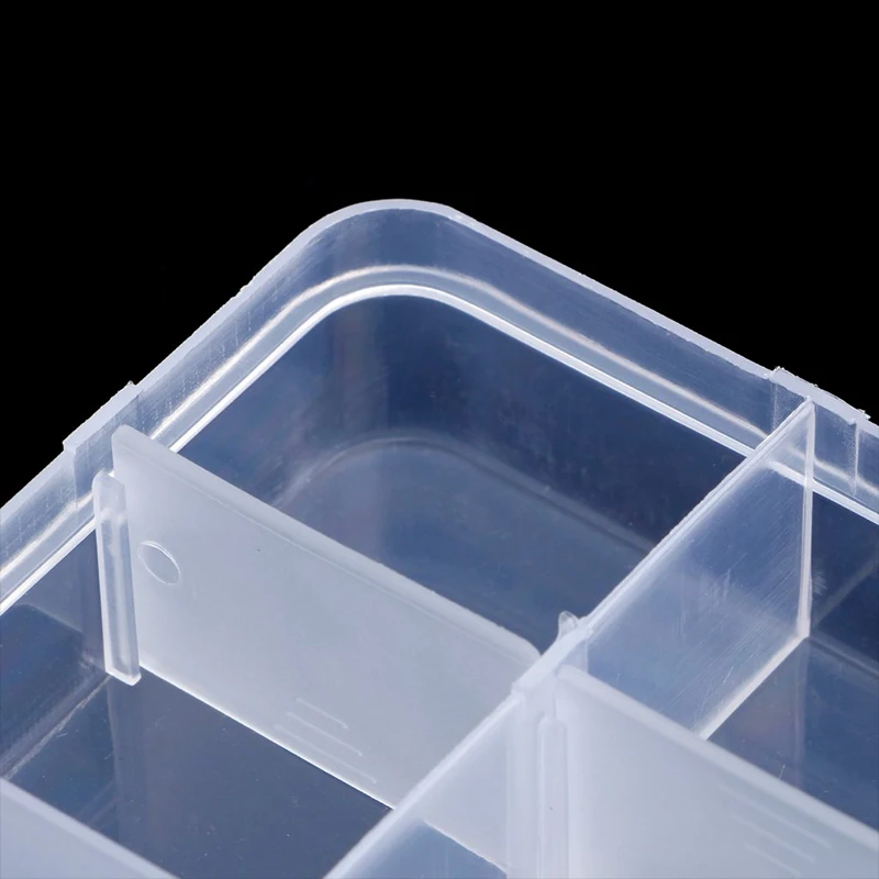 Caja de almacenamiento de equipo de pesca, plástico transparente, rejilla desmontable ajustable, cebo, anzuelo, almacenamiento de cuentas, caja de accesorios de pesca - imagen 4