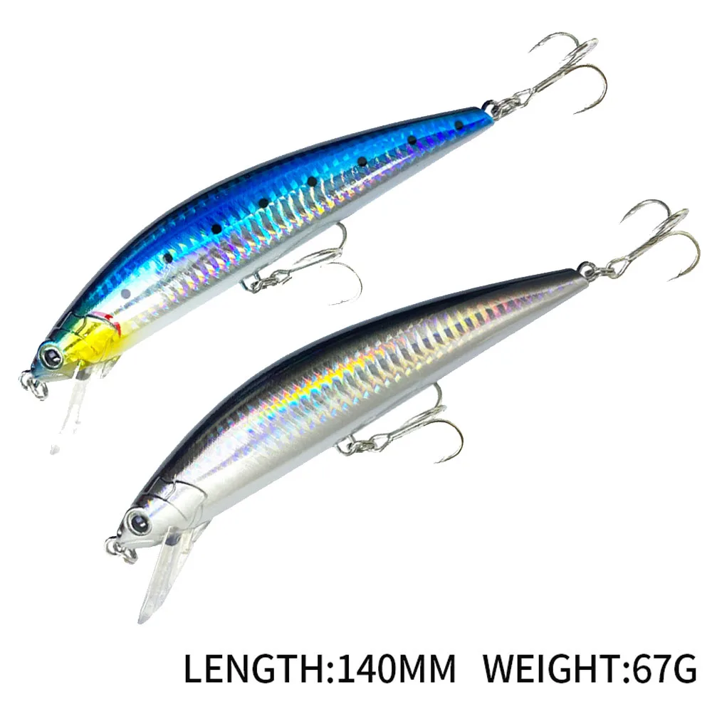 Señuelos de pececillo de hundimiento pesado, cebos duros artificiales de fundición larga, regalo, lubina, trucha, Swimbait, Pesca Wobbler, 67g - imagen 5
