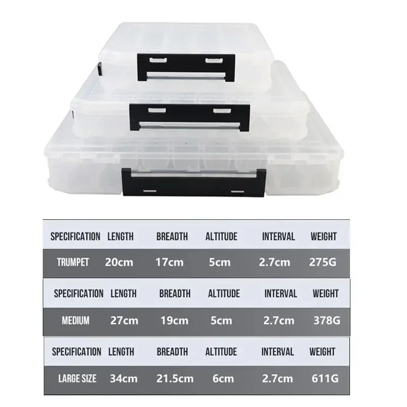 Caja de aparejos de pesca grande de doble cara con compartimento para almacenamiento de cebos grandes, señuelo de pesca de mar, caja de pesca de alta calidad - imagen 5