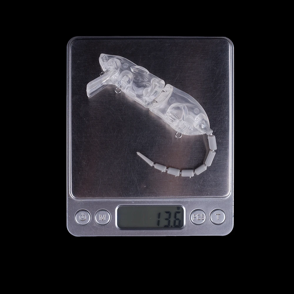 Hanlin-señuelo de pesca flotante articulado, cebo de agua, Lucio, Muskies, cola suave, ratón sin pintar, 5/10 piezas, 8cm, 13,5G - imagen 3