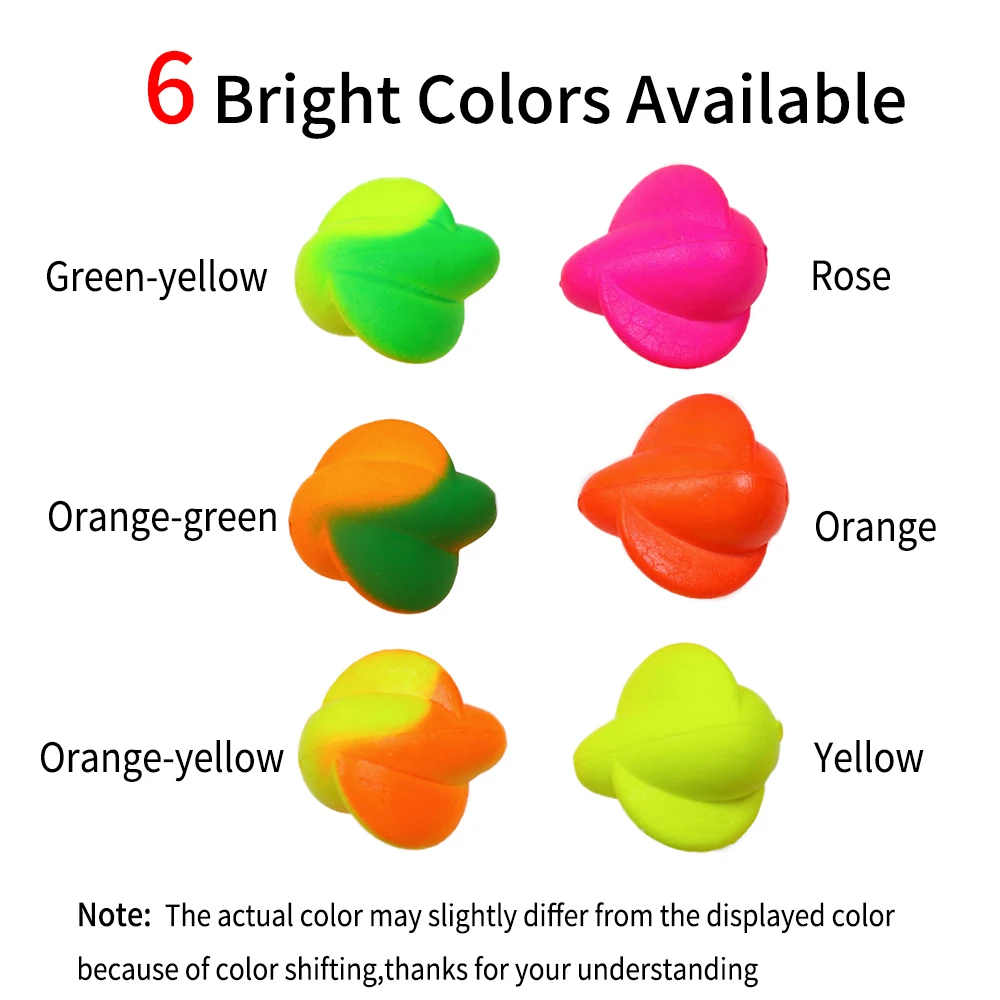 Elllv 100 Uds flotadores giratorios de espuma EVA boyas de pesca Bobber para Walleye/Pompano/plataforma de cebo vivo pesca de Surf flotador fluorescente de Snell - imagen 3