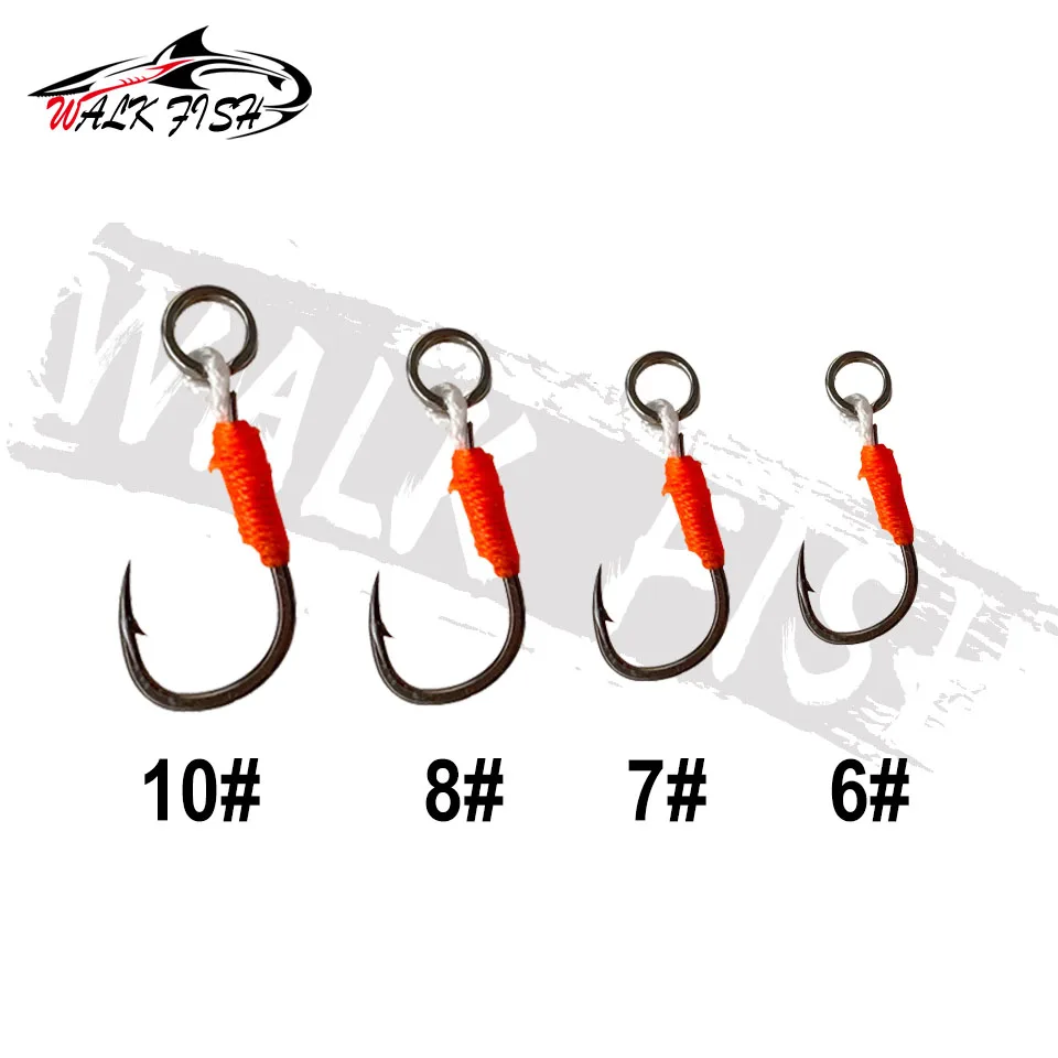 WALK FISH-señuelo de Pesca de 10 piezas, anzuelo de cebo duro, bricolaje, señuelo de asistencia, con púas, de acero de alto carbono - imagen 2