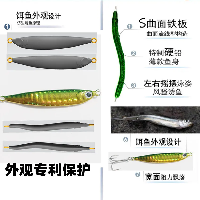 Jigbait en forma de S - cuerpo de metal duro, 15 g, 5,5 cm nuevo - imagen 5