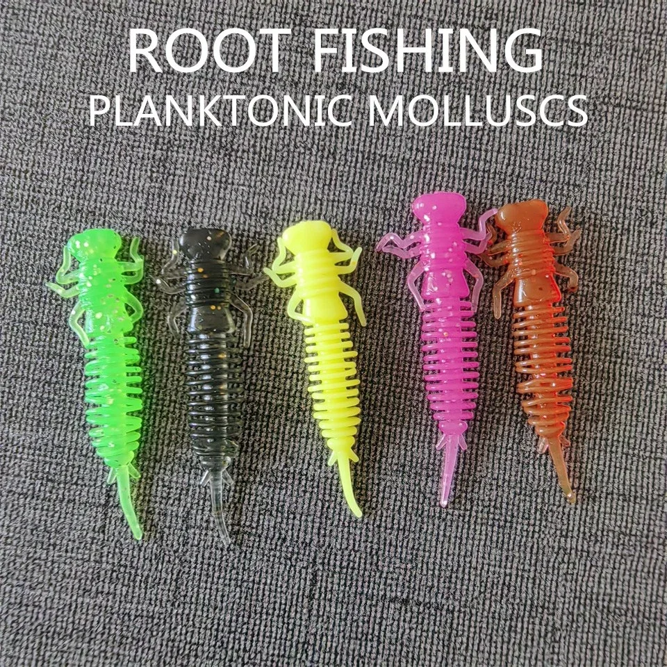 MUKUN 20 unids/lote gusano larva señuelos blandos 40MM 0,4G cebo de silicona Artificial Jigging Wobblers lubina carpa Pesca aparejos de Pesca - imagen 2