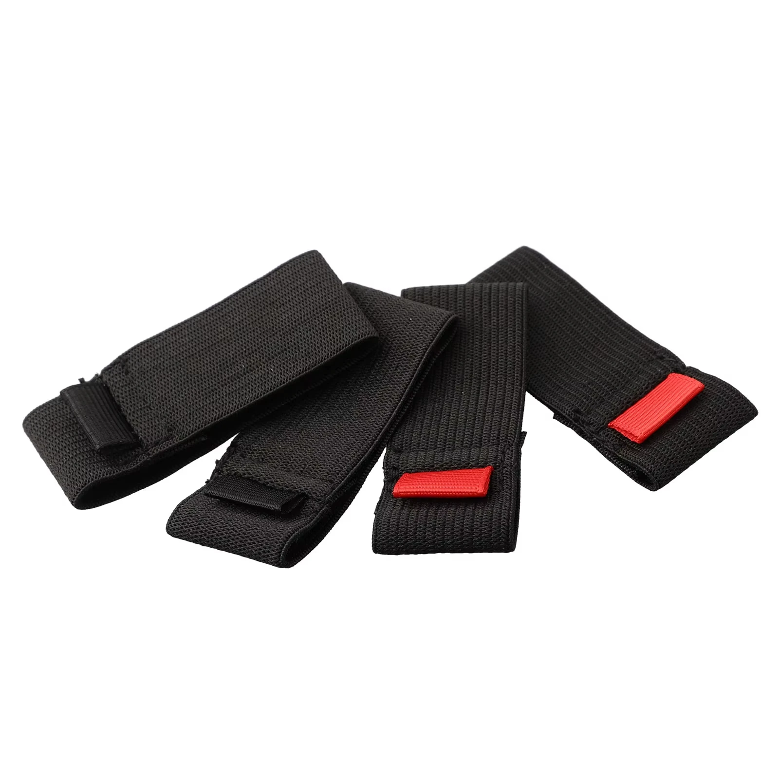 SHIQIAN-carrete de hilo de pescar de 4 unid/bolsa con elástico flexible, negro y rojo, accesorios de polea protectora, juego S M L LL - imagen 4