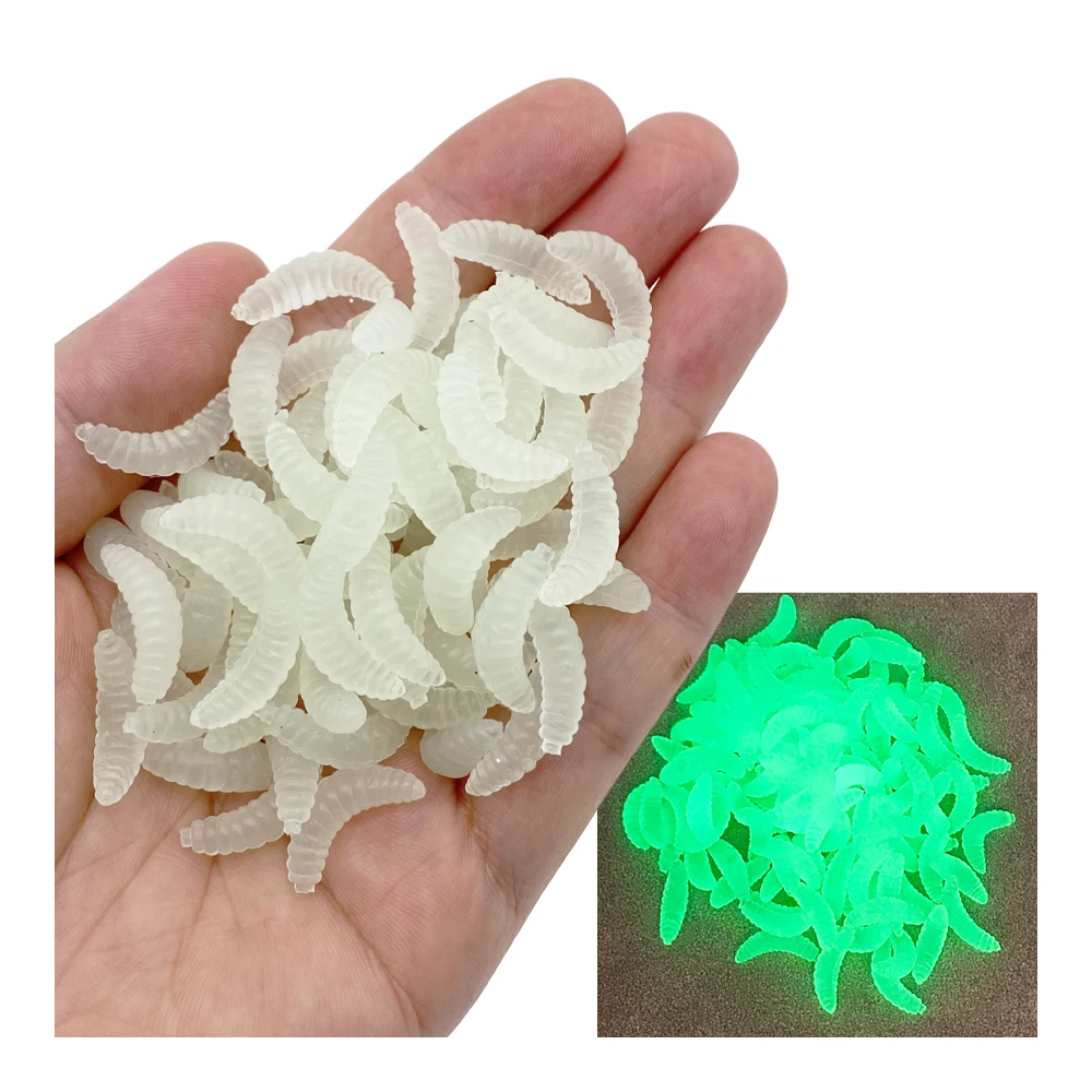 Señuelo de 50 piezas, cebo biónico de gusano Mealworms, gusanos blandos, accesorios de pesca - imagen 5