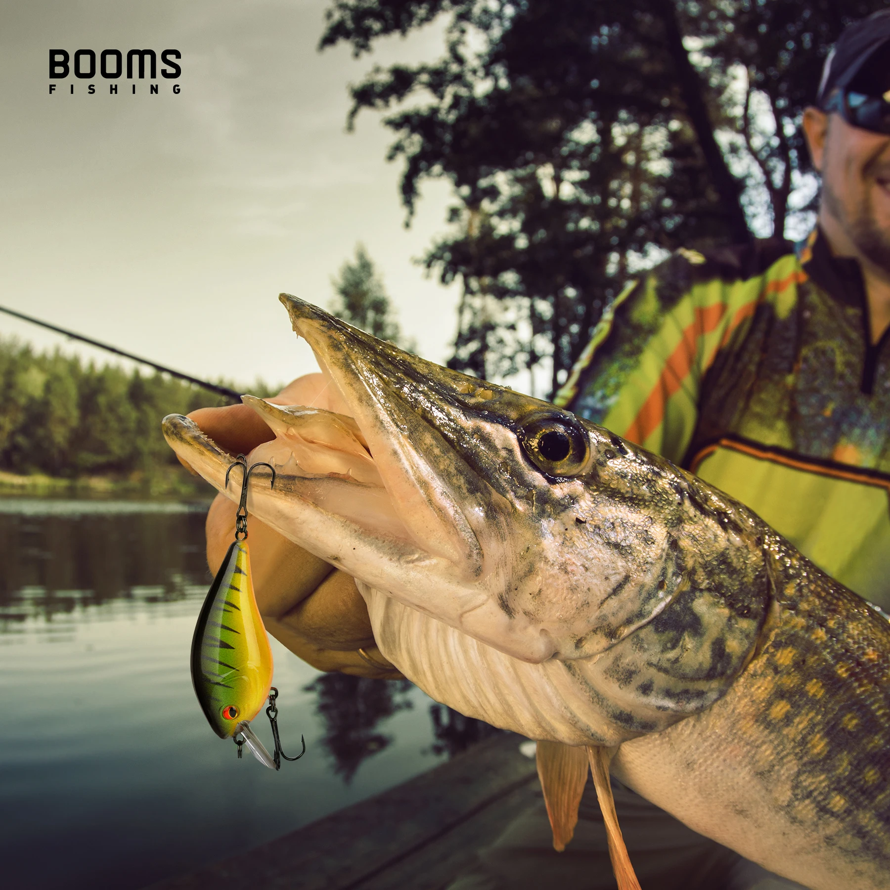 Booms Fishing CB1 7cm 12g cebos de pesca Wobbler flotante duro Crankbait Jerkbait Bass trucha accesorios de señuelo de pesca con mosca - imagen 5