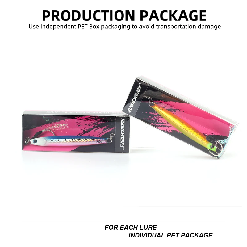 Jig de Metal para trabajo mágico, productos de pesca, señuelo de pesca de 20g, 30g, 40g, 60g, cebos de perca, plantilla para cebo Artificial de mar, aparejos de señuelos de Jigging - imagen 3