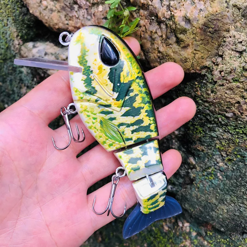 Señuelo de pesca multiarticulado GRS, cebo de plástico duro, planeador, sábalo, cuerpo de colas suaves, Swimbait, Crankbait de hundimiento, aparejos de Lucio, 125mm, 50g - imagen 5