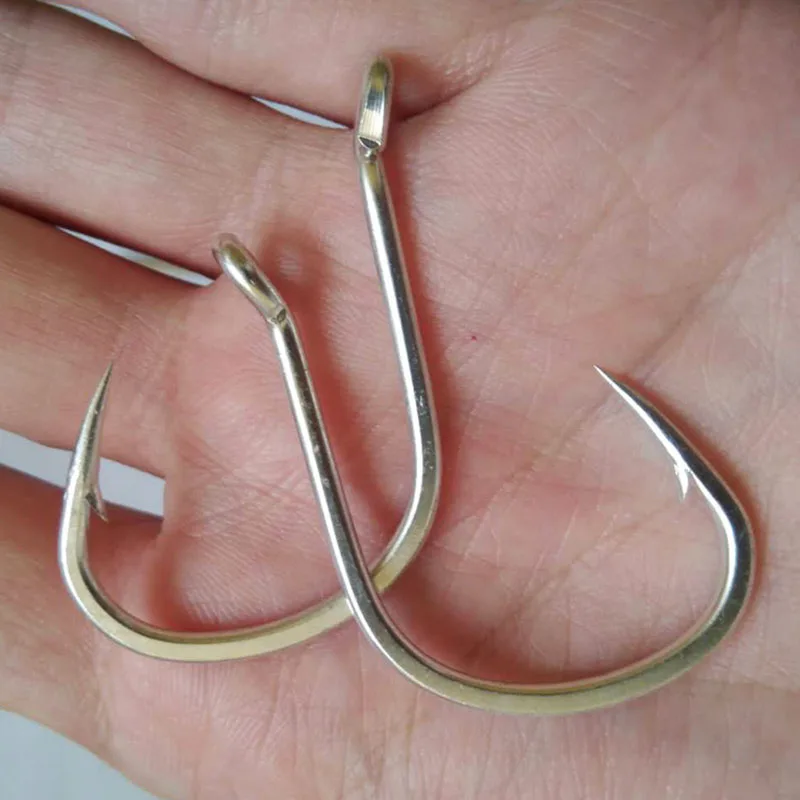 100 Uds anzuelos placa de hierro de acero rico en carbono Jigging lento océano barco agua salada suministros de Pesca en el mar gancho señuelo accesorios Pesca