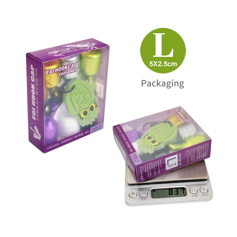 Nuevo Kit protector de cebo de plantilla de calamar galvanoplastia tamaño L 6 uds Webfoot pulpo Egi ganchos cubierta sepia paraguas señuelo tapa aparejos - imagen 5