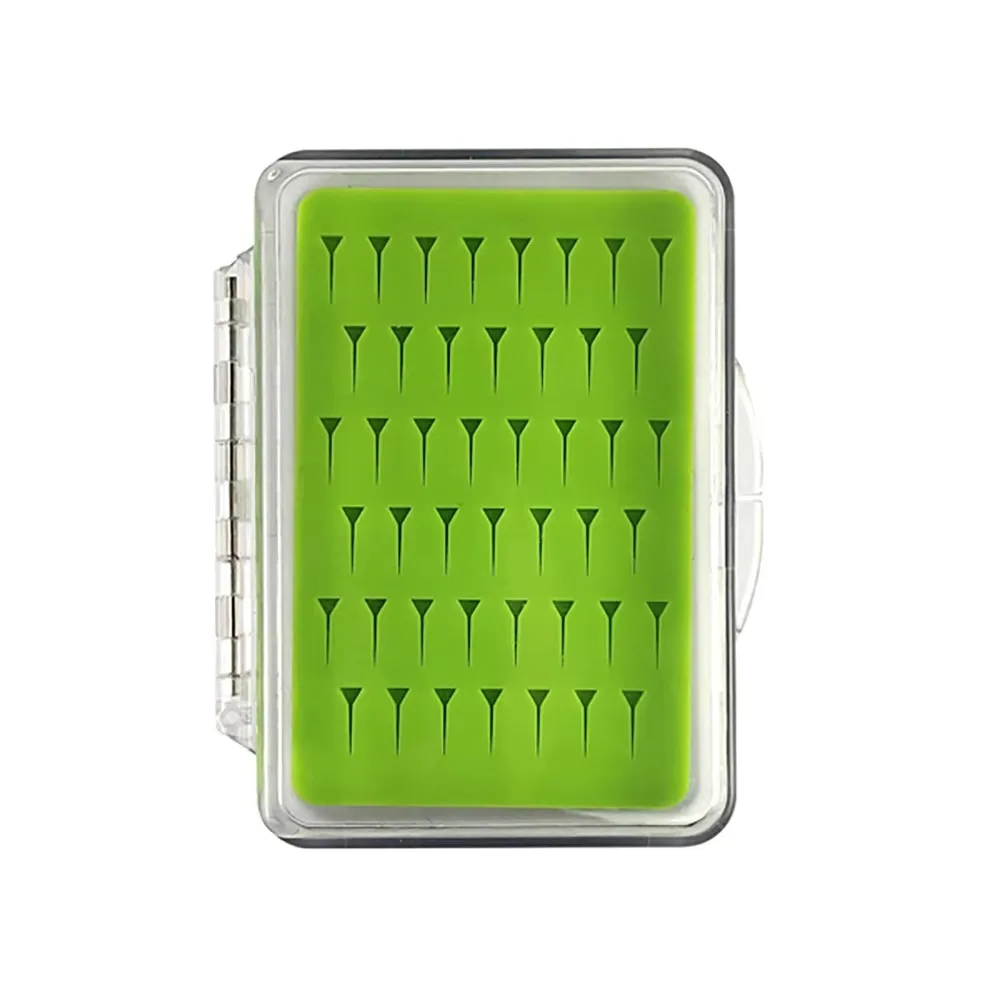 Aventik ABS Mini caja de mosca portátil impermeable con inserto de silicona caja de señuelos con mosca transparente y delgada caja de pesca con mosca - imagen 5