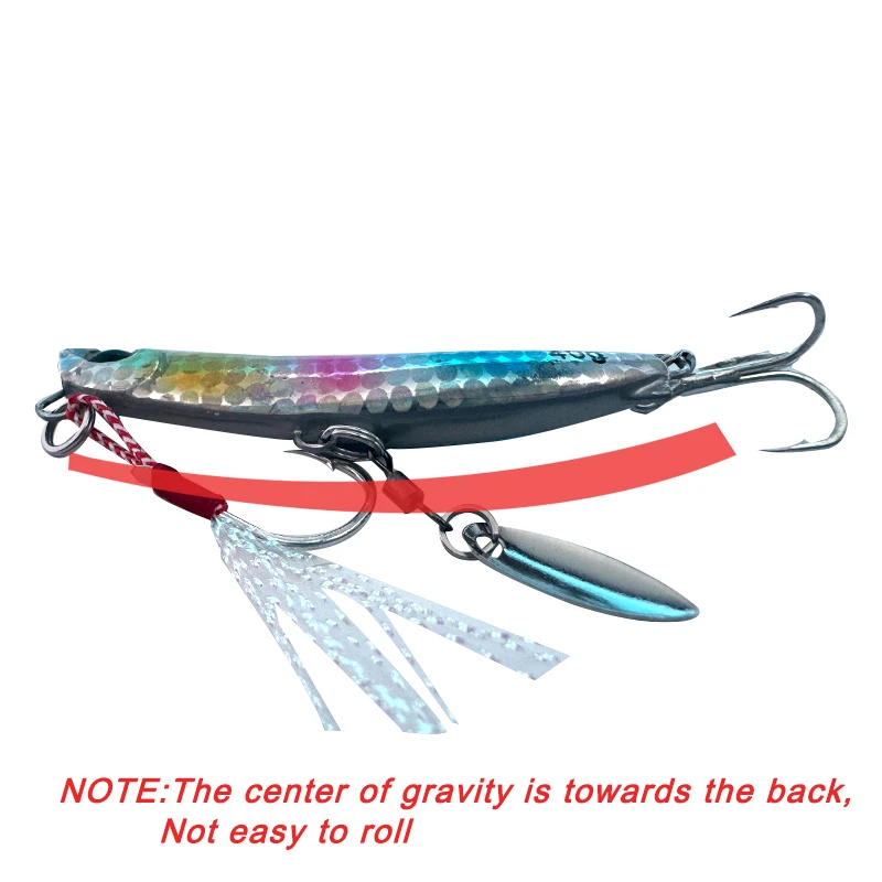TAKEDO LS06 pesca en el mar hundimiento señuelo de Metal fundido Jigging señuelo con ganchos y cuchara giratoria americana Wobbler para Lucio Bass - imagen 2