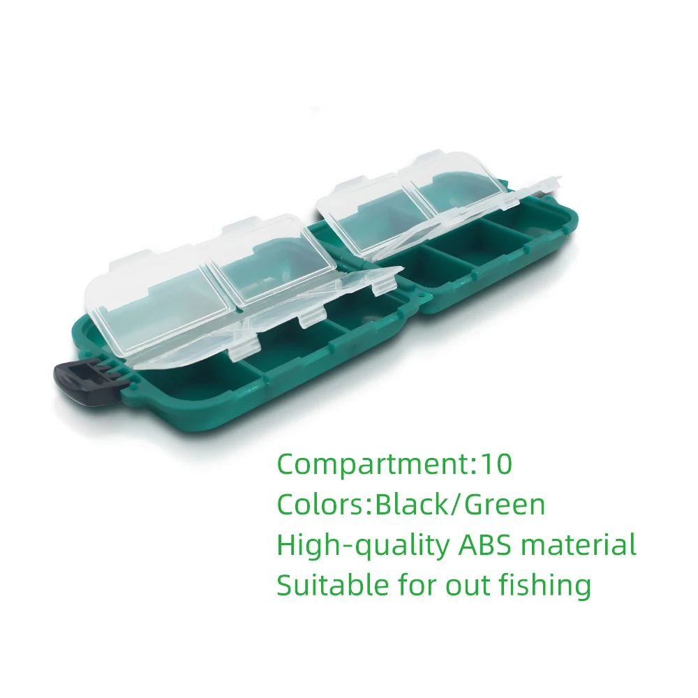 DNDYUJU 1 Uds caja de pesca caja de almacenamiento de aparejos de pesca 10 compartimentos cajas de aparejos de pesca prácticas y prácticas de plástico - imagen 3