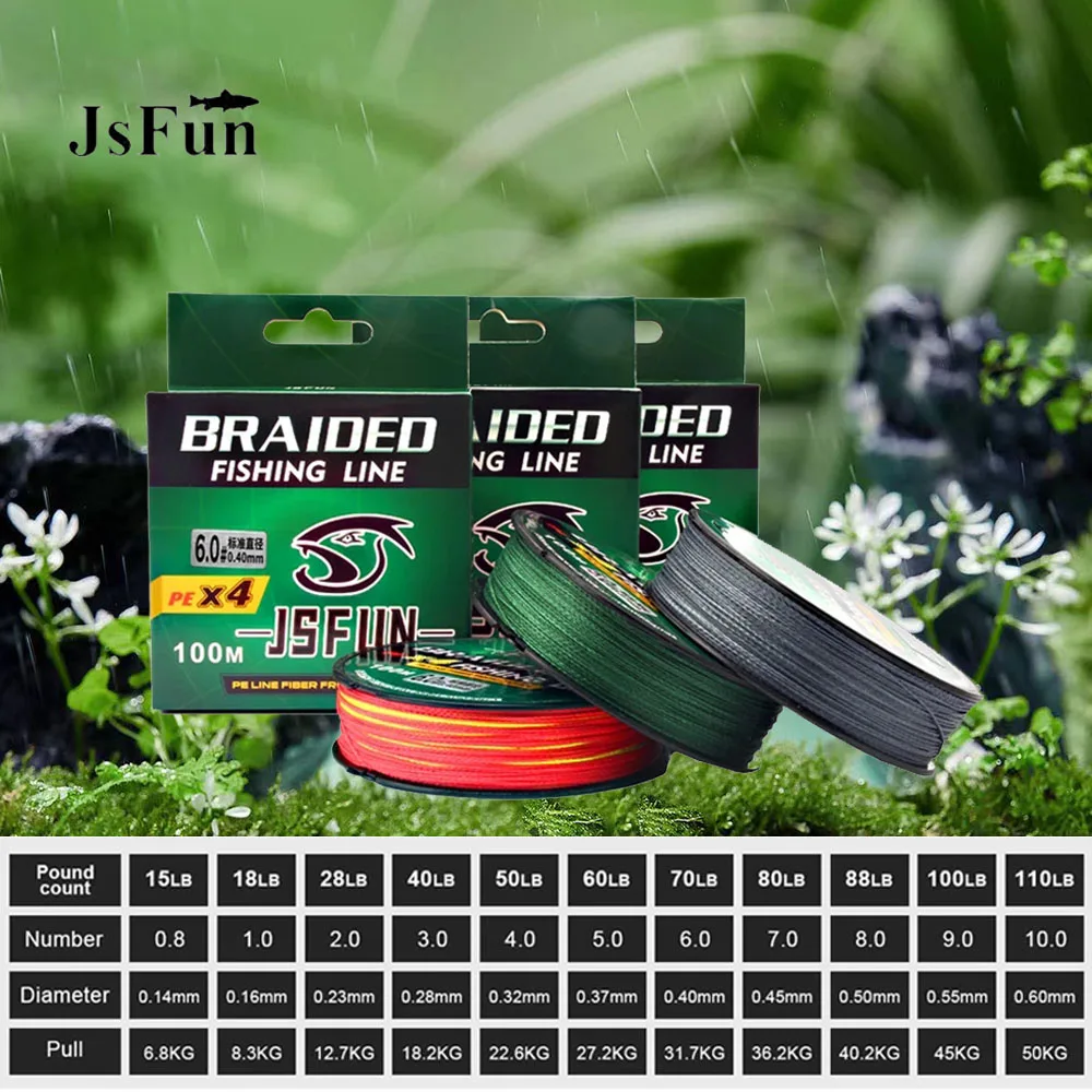 Línea de pesca sublarga de 4 hebras, 100m, línea de PE de alta potencia, resistente al desgaste, caña de fundición para pesca en el mar - imagen 2