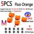 5pcs Fluo Orange M