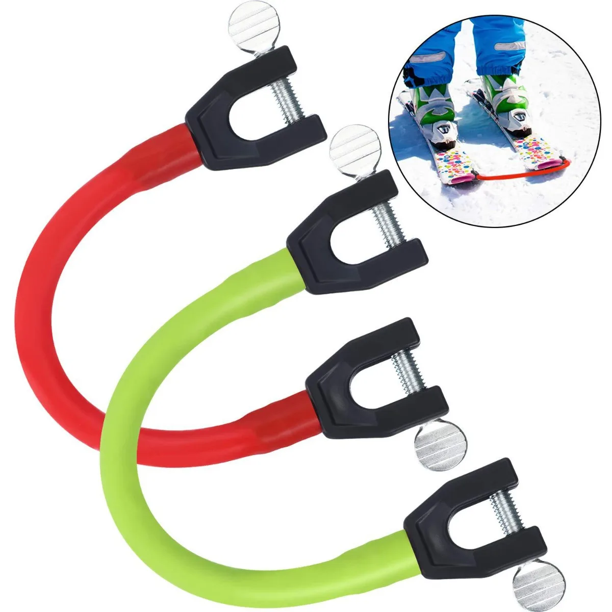 Conector de punta de esquí para principiantes, 7 colores, invierno, niños, adultos, ayuda para entrenamiento de esquí, ejercicio al aire libre, deporte, accesorios de Snowboard