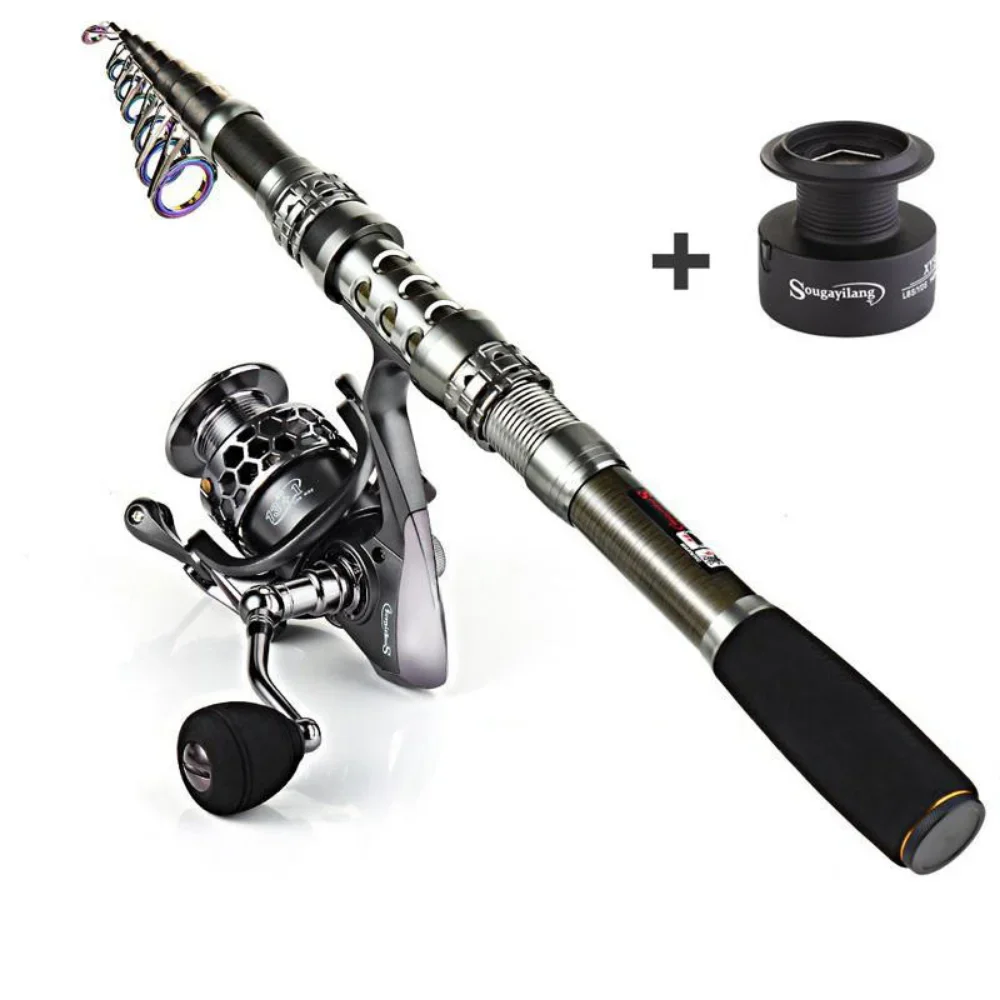 Sougayilang 1.8-3.3m Carbon Fiber Spinning Fishing Rod and 13+1BB Fishing Reel Combo Telescopic Fishing Pole Spinning Reel Kit - imagen 4