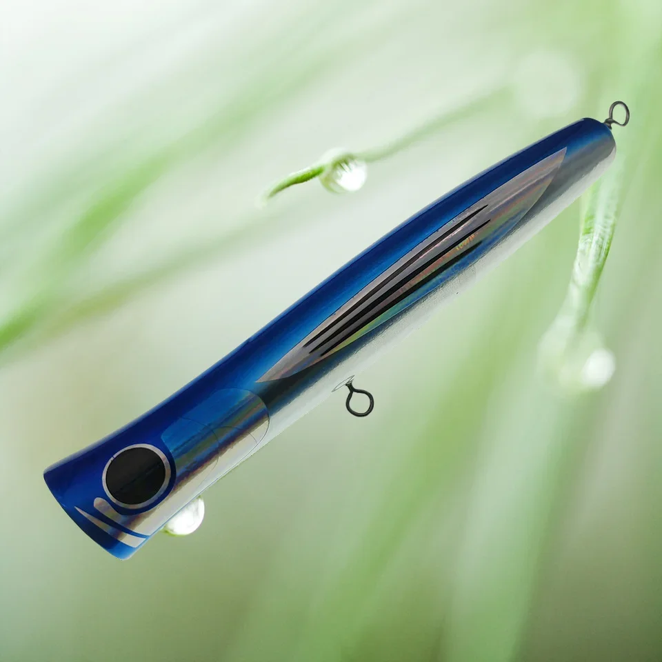 MUKUN-señuelo de pesca Popper Big Game, cebo duro de madera, Wobbler Popper Topwater, señuelo de pesca de mar de atún GT de agua salada 220mm 110g - imagen 3