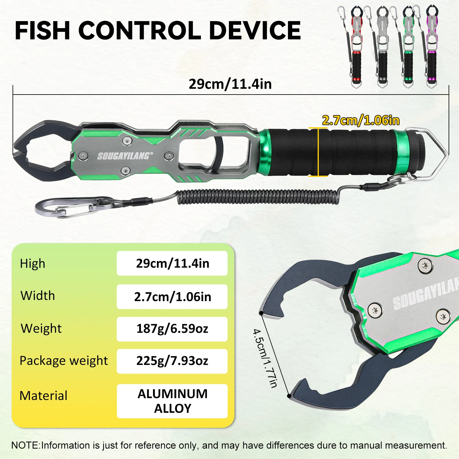Sougayilang-pinza de pesca de aleación de aluminio, herramienta profesional de agarre de labio, Clip de captura de pescado, alicates de aparejos de Control de peces - imagen 4